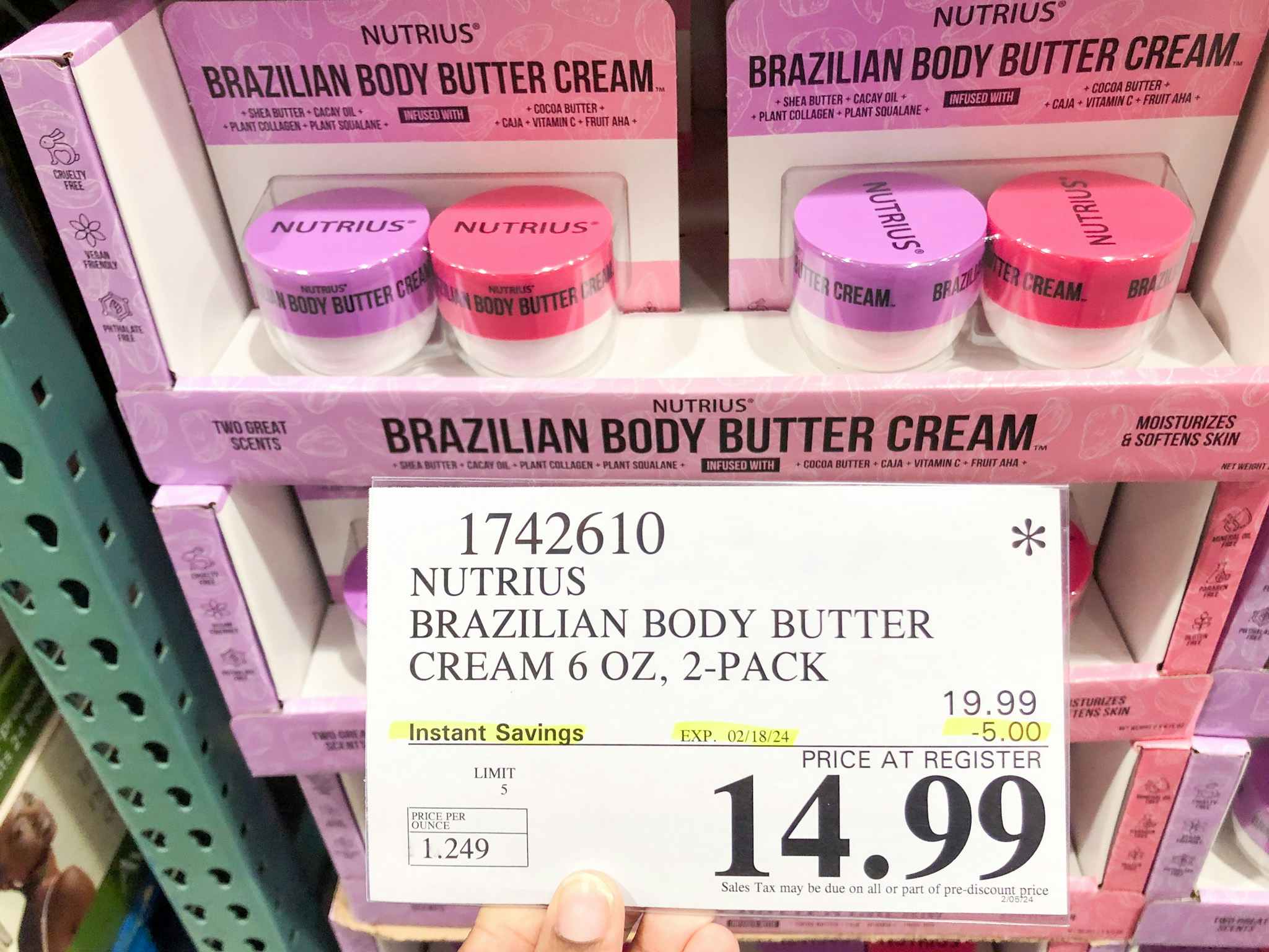 costco nutrius brazilian body butter cream