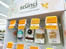 orange tags on scunci hair accessories
