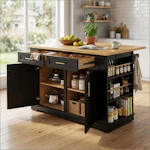 Kitchen Island with 2 Bar Stools
