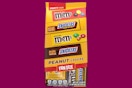 A 22.6-ounce bag of M&Ms and Snickers, plus their more peanutty counterparts