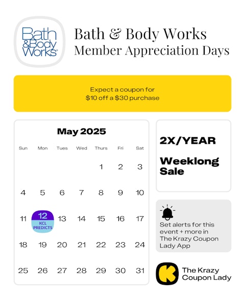 Bath & Body Works Member Appreciation Sale 2025 dates