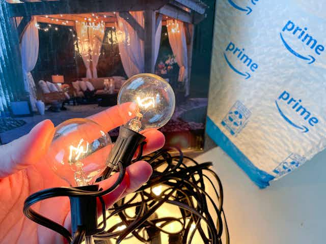 Outdoor 25-Foot String Lights, Just $12 on Amazon card image