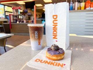 dunkin fall menu spider donut potion macchiato drink coffee 2024