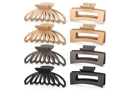 Large Hair Claw Clips 8-Pack