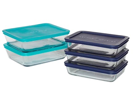 Anchor Hocking 10 PC Rectangular Meal Prep Food Storage Set - Macy's