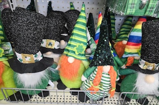 saint patricks day gnomes on a shelf