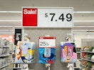character beach towels sitting on a target shelf
