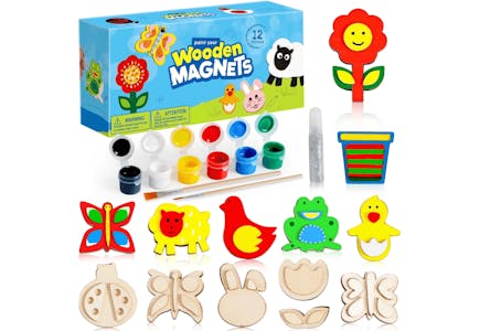 Wooden Magnet Painting Craft Kit