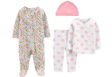 Animal Print 4-Piece Layette Set