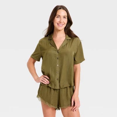 Auden Women's Satin Pajama Set