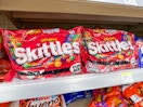 skittles candy bags on walgreens shelf