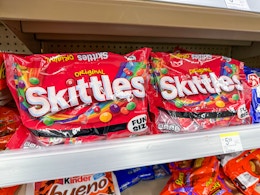 skittles candy bags on walgreens shelf