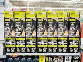 Shark vac mops on Walmart store shelf
