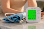 blood pressure monitor on countertop