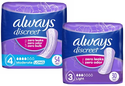3 Always Discreet Pads Packs