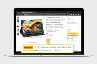 laptop screenshot with amazon lightning deals and coupon stacking