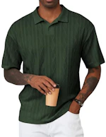 Men's Textured Polo Shirt