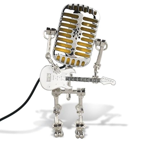 Vintage Microphone Robot Lamp