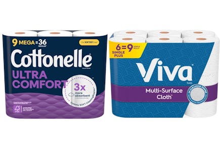 1 Cottonelle + 1 Viva