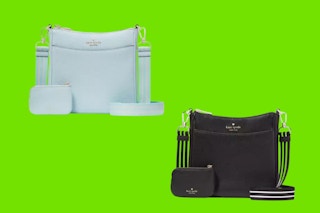 A collage of leather crossbody