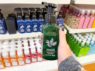 hand soap being held
