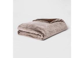 Threshold Faux Fur Weighted Blanket