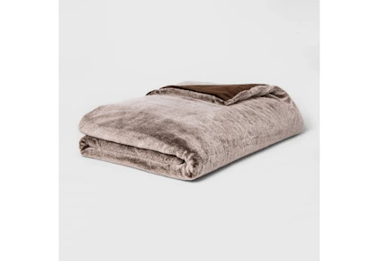 Threshold Faux Fur Weighted Blanket