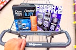 walgreens shopping cart with dove, axe, sheamoisture