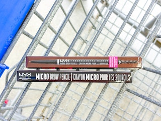 two nyx eyebrow pencils in walmart cart
