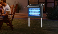 a bug zapper in a yard