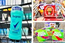 deodorant cereal fruit snacks collage