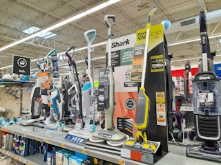 Steam mops on display at Walmart