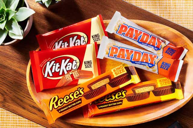 King-Size Candy Bar Pack: KitKat, Reese's, and PayDay, Just $11.90 on Amazon card image