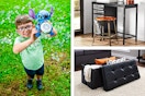 Disney Stitch Bubble Maker Toy, Mainstays Desk & Storage Ottoman