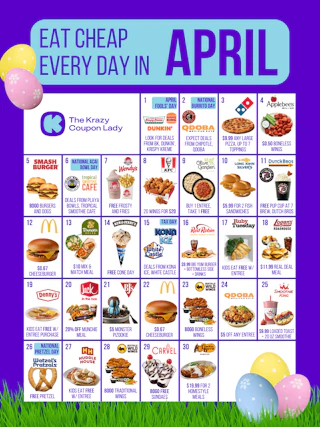 april food deals calendar 2026