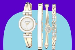 amazon $195 Anne Klein Bangle Watch and Bracelet Set