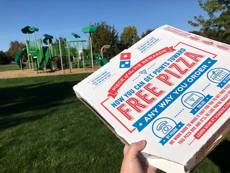Dominos pizza at the park