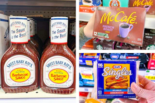 meijer sweet baby ray's, mccafe, kraft 3-photo collage