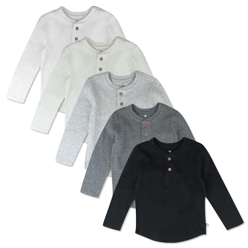Kids' Waffle Henley Shirts 5-Pack