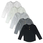 Kids' Waffle Henley Shirts 5-Pack