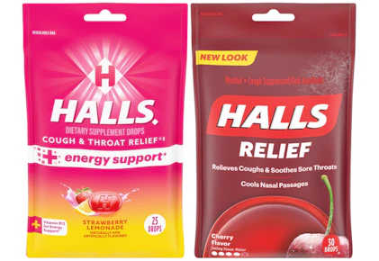 2 Halls Cough Drop Bags