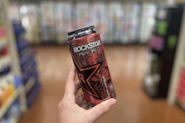 4 Free Rockstar Energy Drinks + $3.02 Moneymaker at Meijer card image