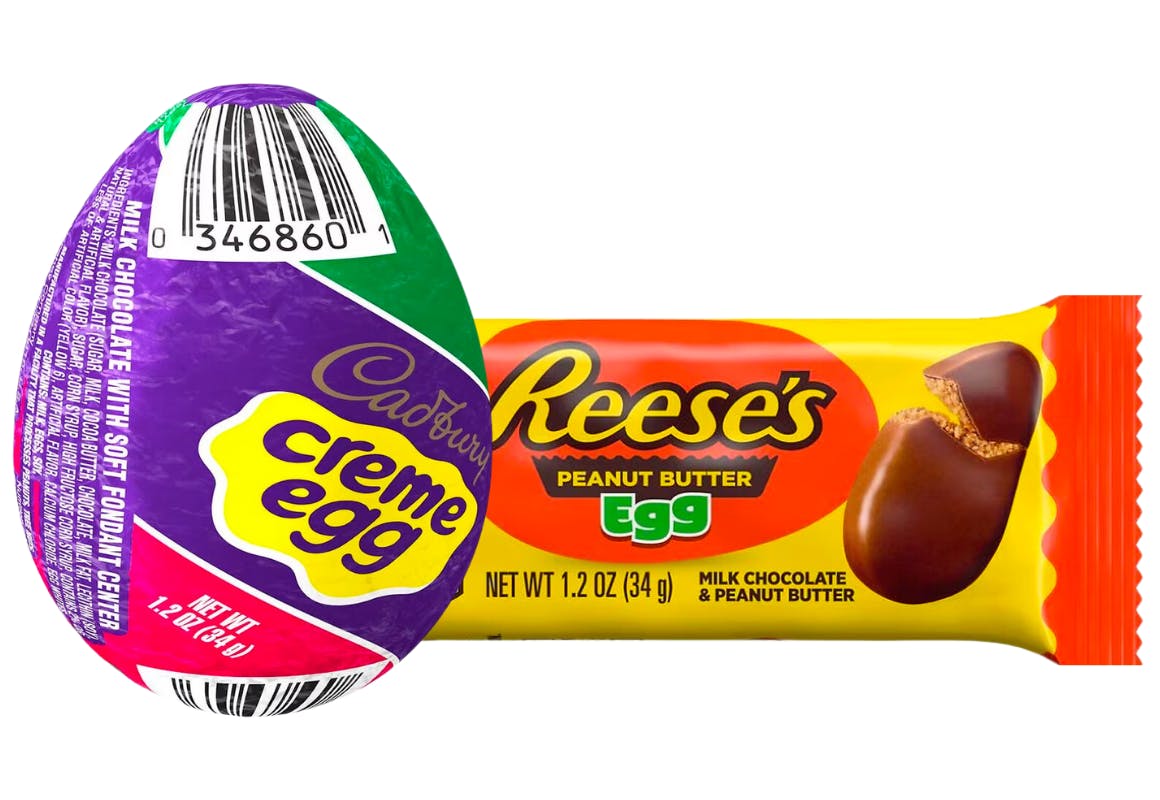 2 Cadbury or Reese's Chocolates