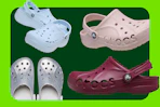 four pairs of crocs