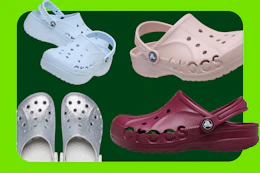 four pairs of crocs