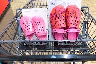 aldi clogs for the family in cart