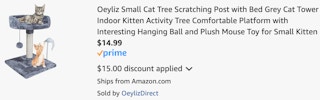 a cart ending in $14.99