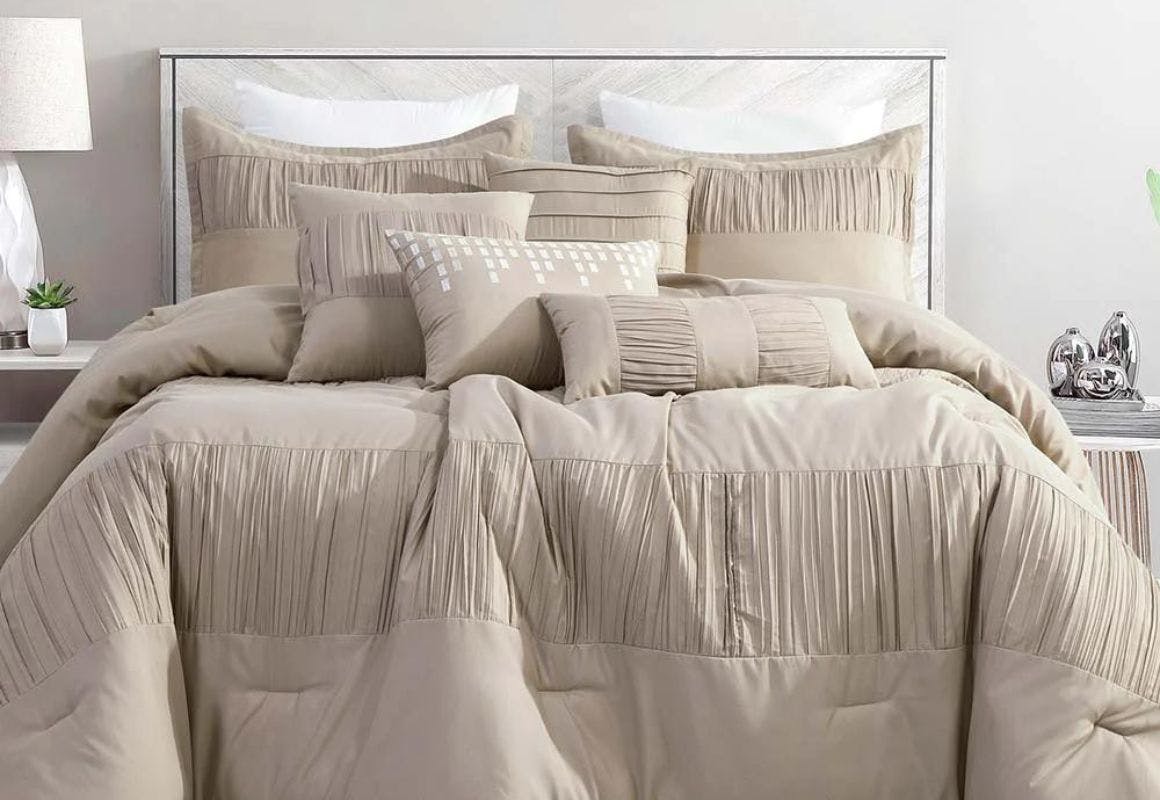 7-Piece Taupe Comforter Set