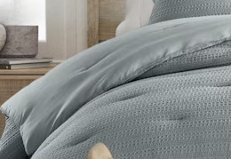 gray comforter set waffle textured