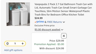 trash can set Amazon receipt